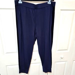 Eileen Fisher pants with velvet stripes 1X